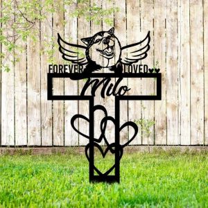 Personalized Akita Memorial Sign Yard Stakes Pet Grave Marker Cemetery Decor Custom Metal Sign 2