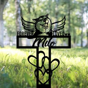 Personalized Akita Memorial Sign Yard Stakes Pet Grave Marker Cemetery Decor Custom Metal Sign