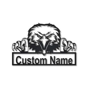 Personalized American Bald Eagle Sign Independence Day Veteran Day Patriotic Decor Gift Custom Metal Sign