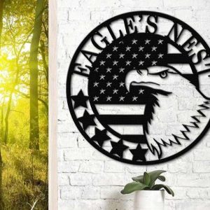 Personalized American Eagles Nest Sign Independence Day Veteran Day Patriotic Decor Custom Metal Sign 2