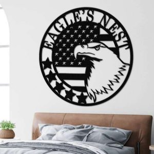 Personalized American Eagles Nest Sign Independence Day Veteran Day Patriotic Decor Custom Metal Sign 3