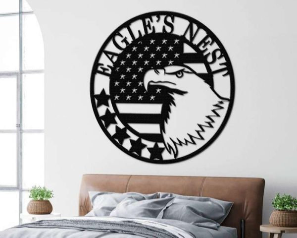 Personalized American Eagle’s Nest Sign Independence Day Veteran Day Patriotic Decor Custom Metal Sign