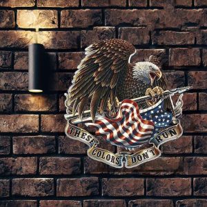 Personalized American Flag and Eagle Sign Independence Day Veteran Day Home Decor Gift for Patriot Custom Metal Sign