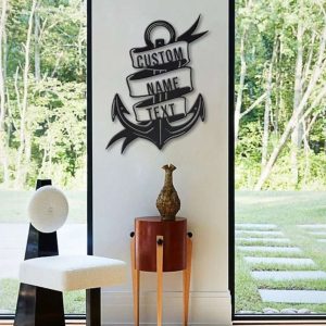 Personalized Anchor Navy Bootcamp Gift Sign Independence Day Veteran Day Patriotic Decor Gift Custom Metal Sign