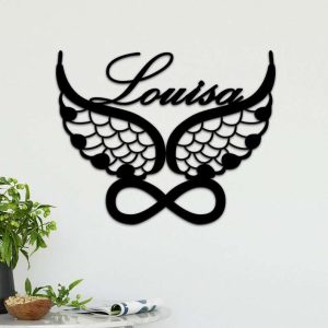 Personalized Angel Wings Memorial Sign Loss Gift Custom Metal Sign 1