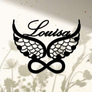 Personalized Angel Wings Memorial Sign Loss Gift Custom Metal Sign 3