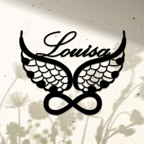 Personalized Angel Wings Memorial Sign Loss Gift Custom Metal Sign