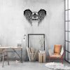 Personalized Angel Wings Name Date Memorial Sign Fleur De Lis Loss Gift Wall Hanging Custom Metal Sign 1