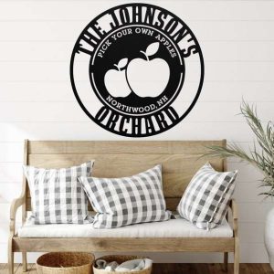 Personalized Apple Orchard Garden V2 Apple Farm Address Sign Decorative Custom Metal Sign Housewarming Gift 3