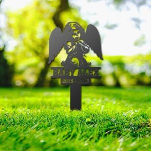 Personalized Baby Memorial Sign Yard Stakes Infant Loss Grave Marker Cemetery Decor Custom Metal Sign 1