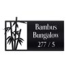 Personalized Bamboo Cabin Address Sign House Number Plaque Custom Metal Sign 1 1