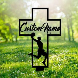 Personalized Basketball Player Memorial Sign Yard Stakes Grave Marker Cemetery Decor Custom Metal Sign 2