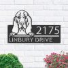 Personalized Basset Hound Dog Cute Puppy Address Sign House Number Plaque Custom Metal Sign 1