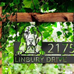 Personalized Basset Hound Dog Cute Puppy Address Sign House Number Plaque Custom Metal Sign