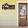 Personalized Beach Scene Summer Palm Tree Address Sign House Number Plaque Custom Metal Sign 2