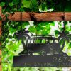 Personalized Beach Van SummerPalm Tree Camping Address Sign House Number Plaque Custom Metal Sign 2