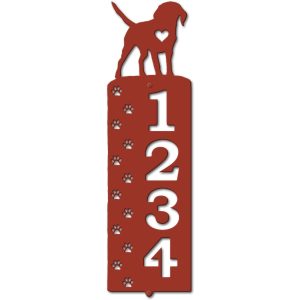 Personalized Beagle Paw Prints Address Sign House Number Plaque Custom Metal Sign