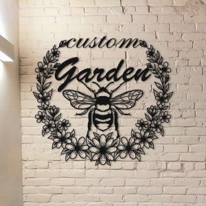 Personalized Bee Floral Garden Decorative Custom Metal Sign 1