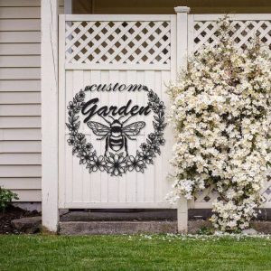 Personalized Bee Floral Garden Decorative Custom Metal Sign 3