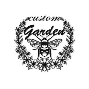Personalized Bee Floral Garden Decorative Custom Metal Sign 4
