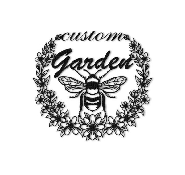 Personalized Bee Floral Garden Decorative Custom Metal Sign