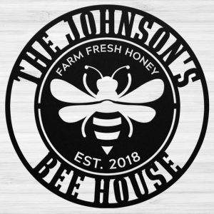 Personalized Bee Garden Farm Fresh Honey Bee HouseDecorative Custom Metal Sign Housewarming Gift