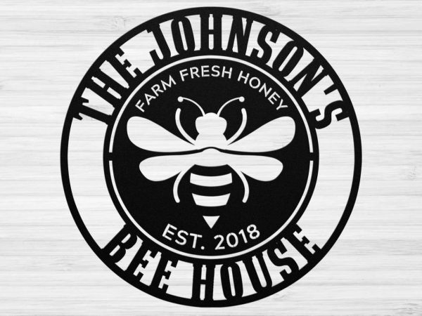 Personalized Bee Garden Farm Fresh Honey Bee HouseDecorative Custom Metal Sign Housewarming Gift