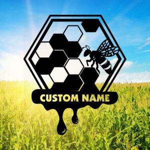 Personalized Bee Hive Honey Bee Farm GardenDecorative Custom Metal Sign