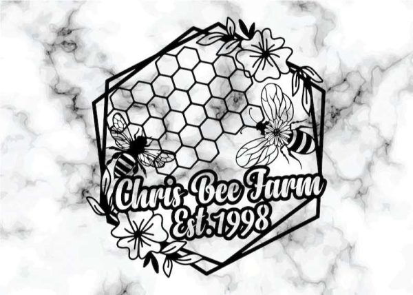 Personalized Bee Theme Farm Garden Hexagon Decorative Custom Metal Sign