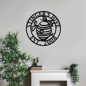 Personalized Beehive Business Garden Decorative Custom Metal Sign