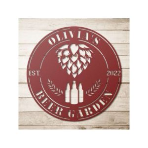 Personalized Beer Garden Brewery Home Brew Decorative Custom Metal Sign Housewarming Gift