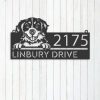Personalized Bernese Mountain Dog Cute Puppy Address Sign House Number Plaque Custom Metal Sign 3