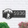 Personalized Bigfoot Sasquatch Forest Address Sign House Number Plaque Custom Metal Sign 1