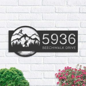 Personalized Bigfoot Sasquatch Wild Life Forest Address Sign House Number Plaque Custom Metal Sign