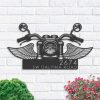 Personalized Biker Bike Rider Motocycle with Wings Address Sign House Number Plaque Custom Metal Sign 1