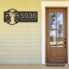 Personalized Biker Brothers Sunset Motocycle Rider Address Sign House Number Plaque Custom Metal Sign 4