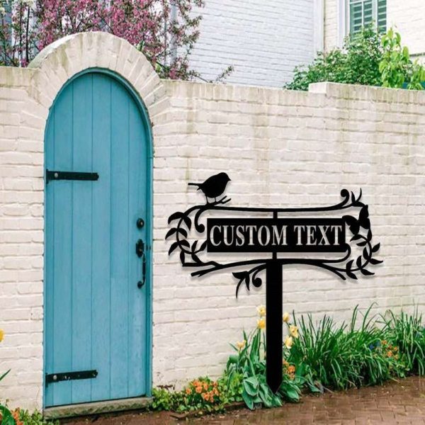 Personalized Bird Garden Stakes Decorative Custom Metal Sign