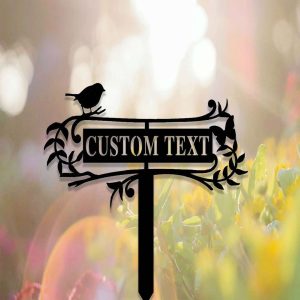 Personalized Bird Garden Stakes Decorative Custom Metal Sign