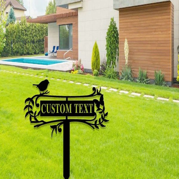 Personalized Bird Garden Stakes Decorative Custom Metal Sign