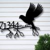 Personalized Bird on the Branch Tree Dove Address Sign House Number Plaque Custom Metal Sign 2