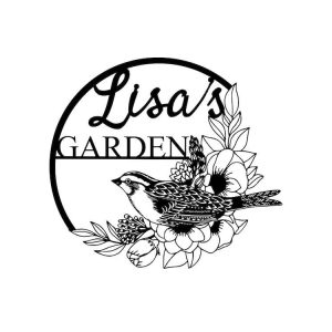 Personalized Birds Floral Garden Decorative Custom Metal Sign