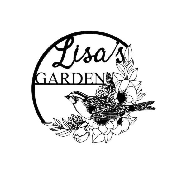 Personalized Birds Floral Garden Decorative Custom Metal Sign