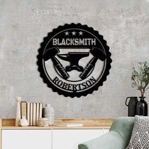 Personalized Blacksmith Anvil Hammer Name Sign Welder Gifts Custom Metal Sign 2 1