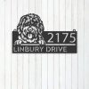 Personalized Bobtail Dog Cute Puppy Address Sign House Number Plaque Custom Metal Sign 3