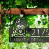 Personalized Border Collie Dog Cute Puppy Address Sign House Number Plaque Custom Metal Sign 2