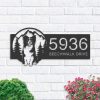 Personalized Border Collie Dog Mountain Scene Address Sign House Number Plaque Custom Metal Sign 1