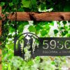 Personalized Border Collie Dog Mountain Scene Address Sign House Number Plaque Custom Metal Sign 2