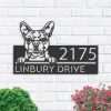 Personalized Boston Terrier Dog Cute Puppy Address Sign House Number Plaque Custom Metal Sign 1