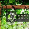 Personalized Boston Terrier Dog Welcome Address Sign House Number Plaque Custom Metal Sign 2