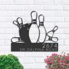 Personalized Bowling Address Sign House Number Plaque Custom Metal Sign 1
